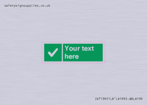 Custom green background, green square with tick sign